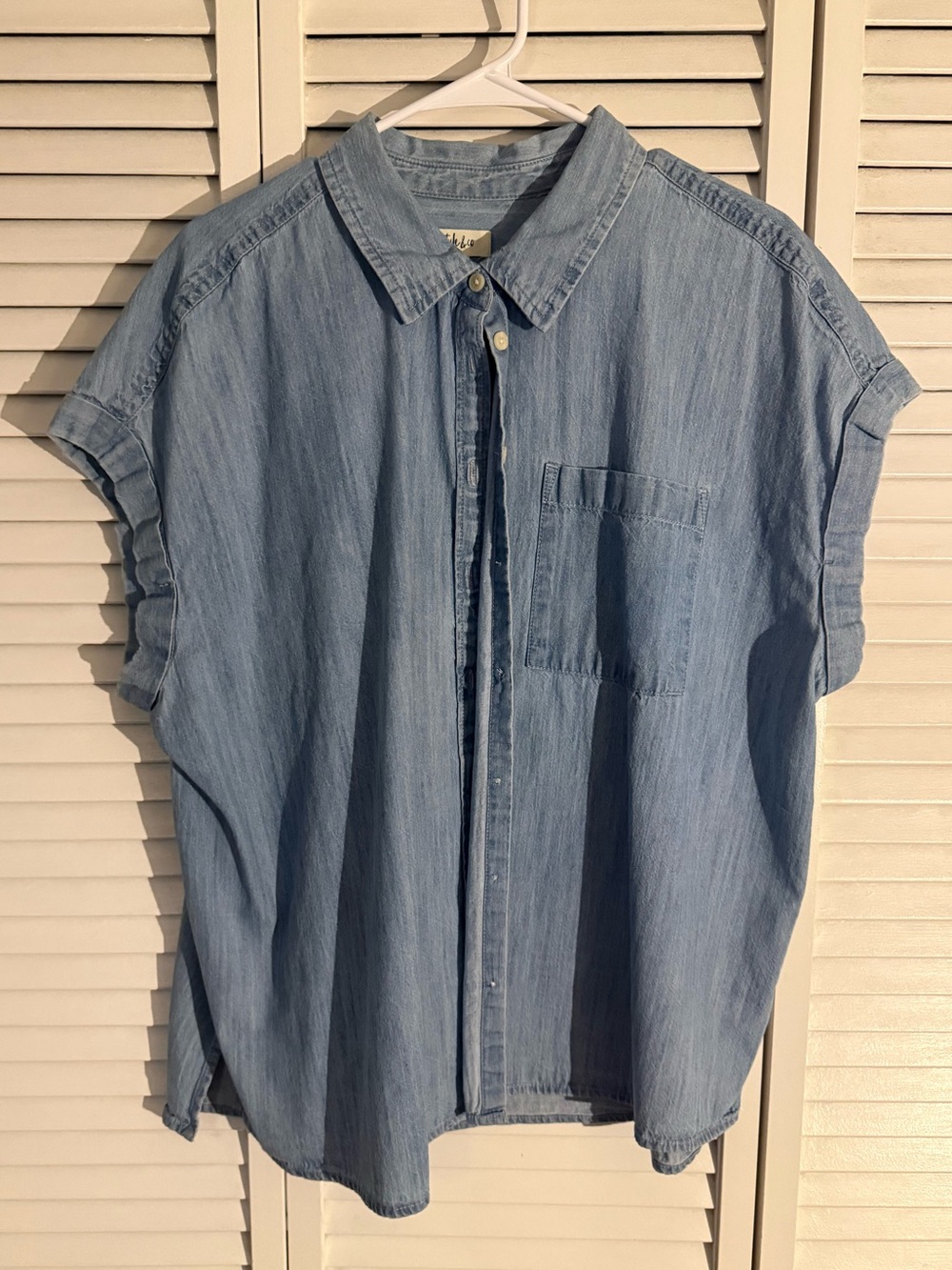 Style & Co. 3X Light Wash Denim Button-Up Shirt